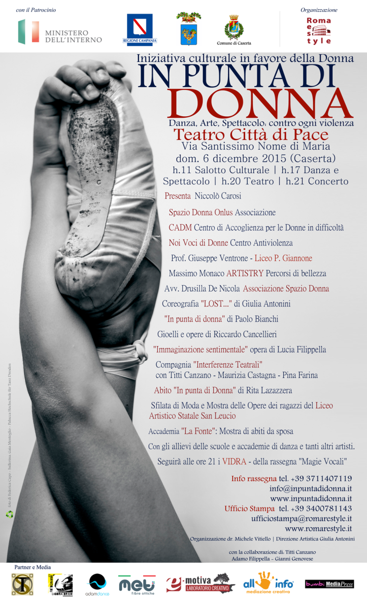6 dicembre 2015 - Caserta - Teatro Città della Pace - Puccianiello - Via Santissimo Nome di Maria, 81100 Caserta http://www.romarestyle.it/ http://www.inpuntadidonna.it/